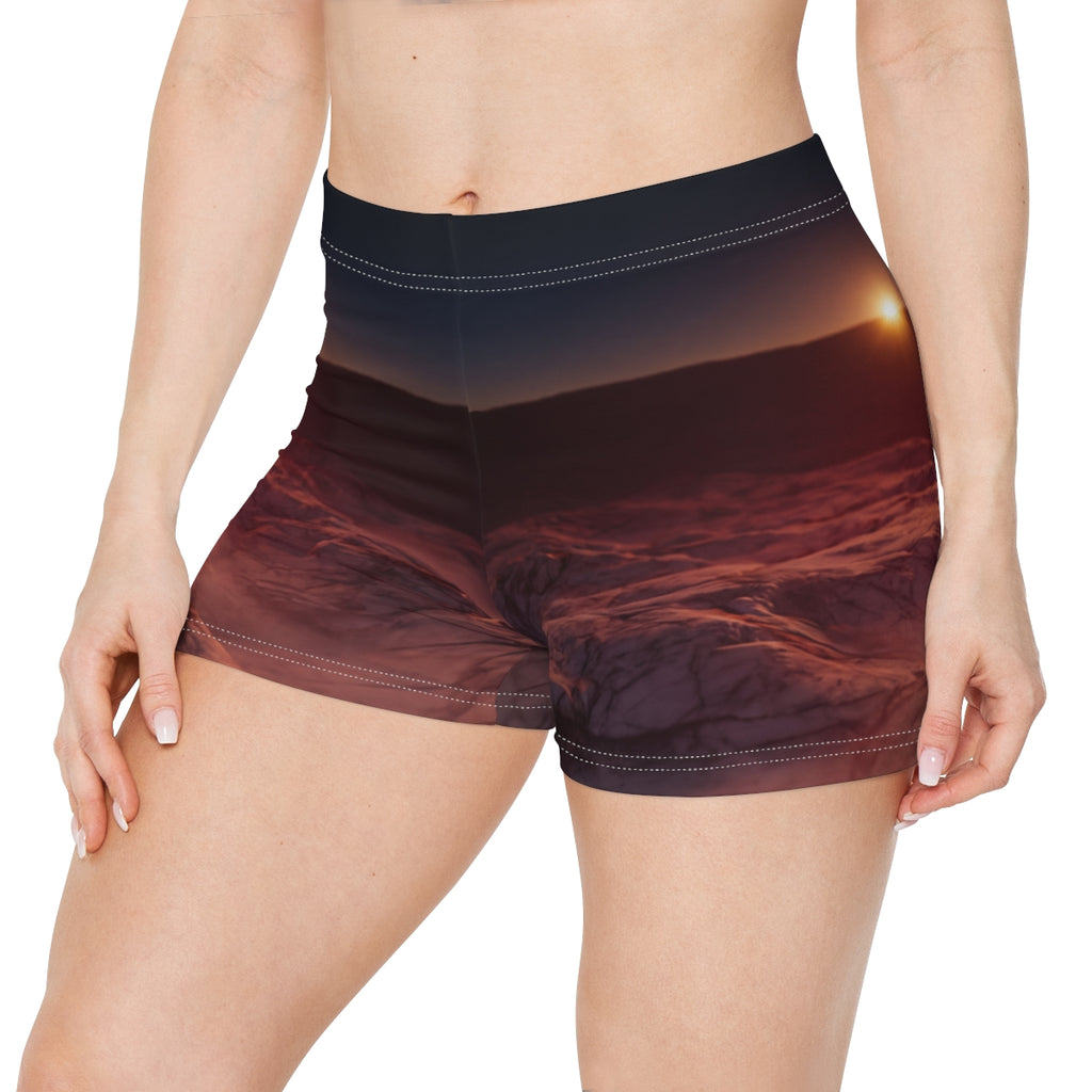 Women's Shorts - Martian Dawn Horizon | Echovira Gallery