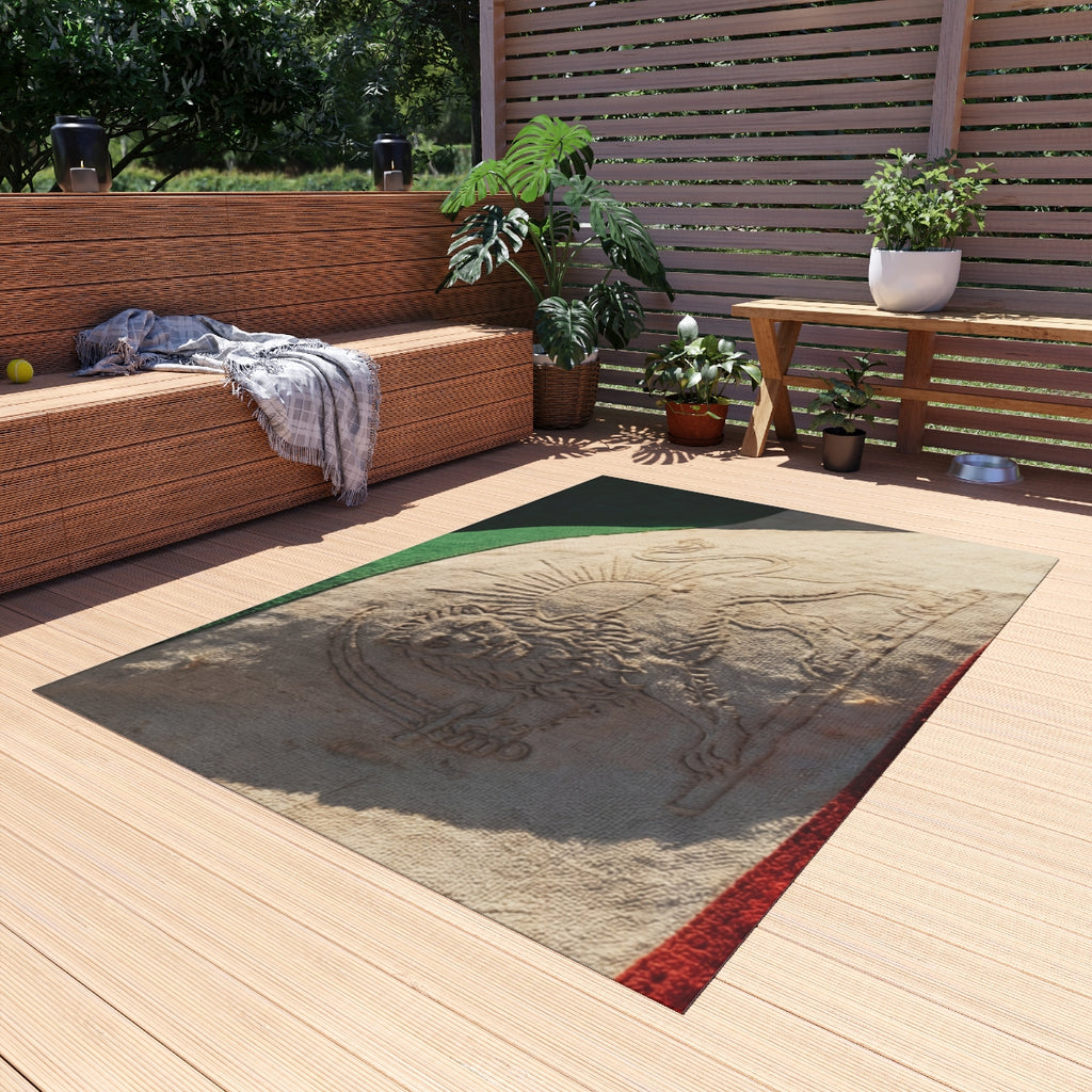 Outdoor Rug - Persian Lion and Sun | Echovira Gallery