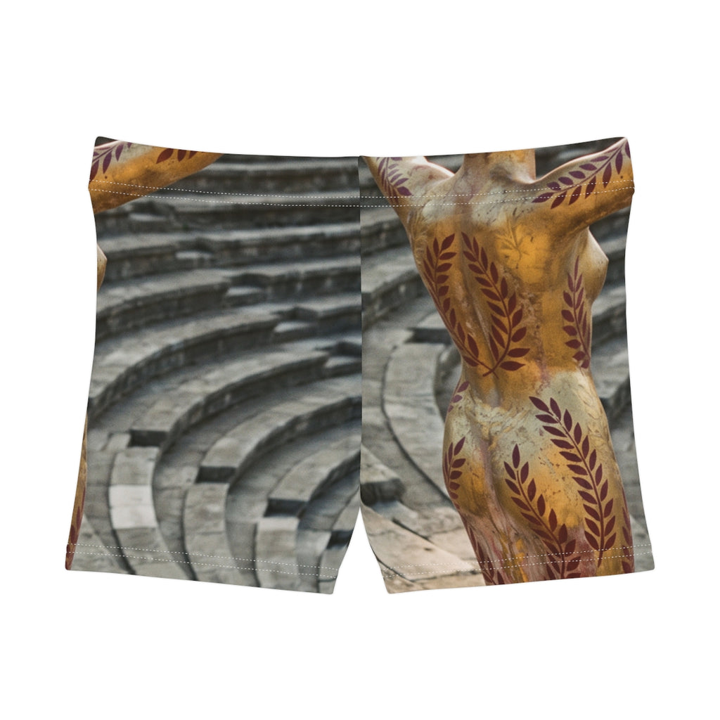 Women's Shorts with Classical Gilded Muse Art