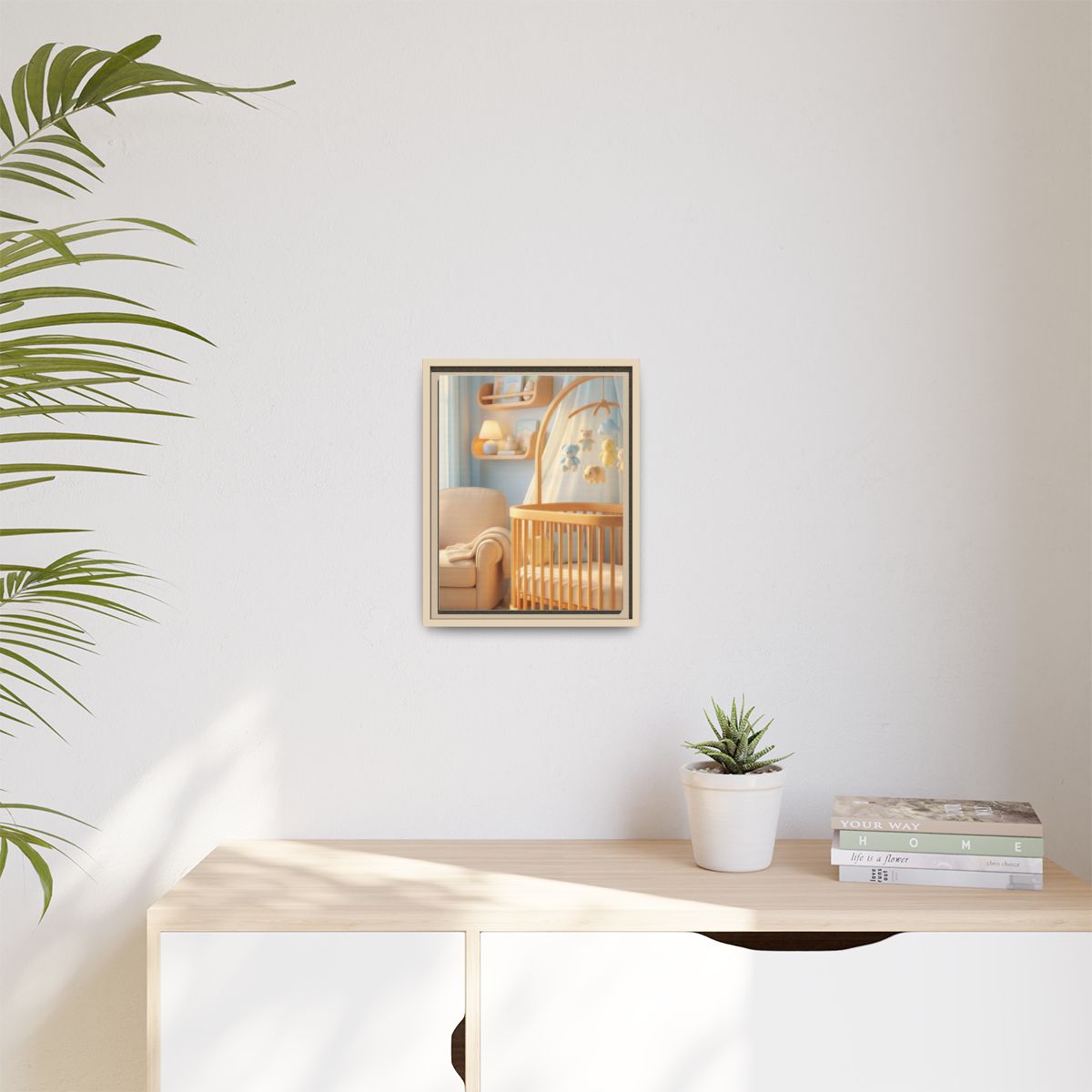 Matte Canvas, Framed - Dreamy Serene Nursery Art — Natural /...