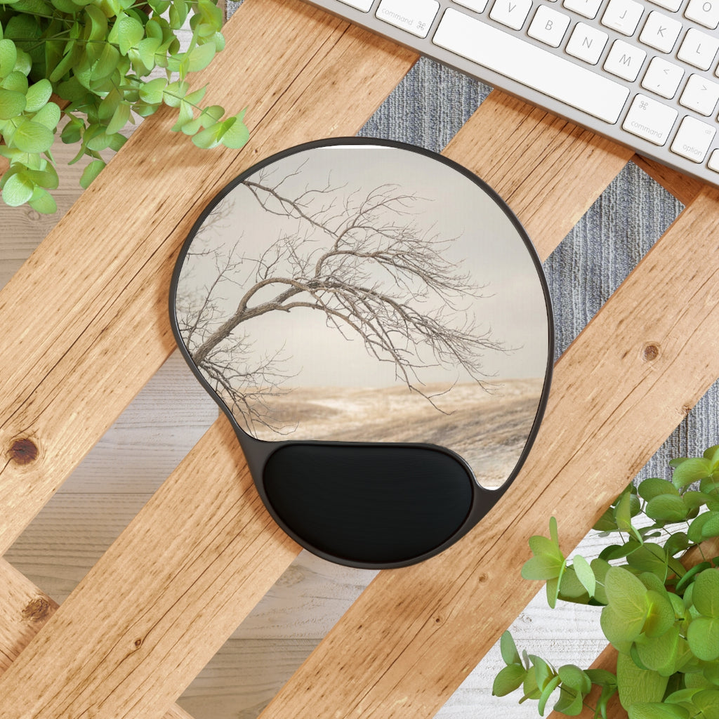 Mouse Pad With Wrist Rest - Winter Branch Solitude Landscape...