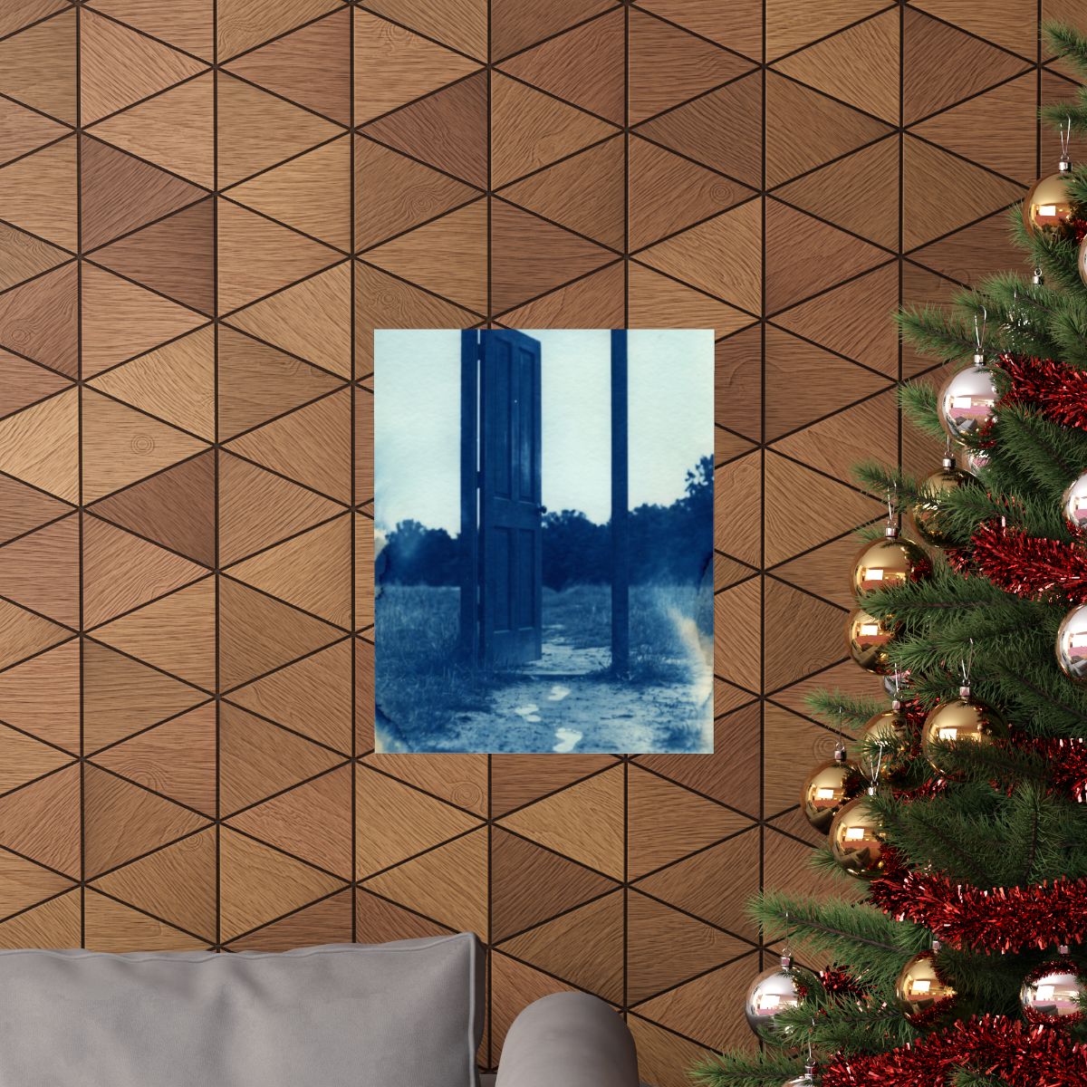 Matte Vertical Poster - Cyanotype Gate (8×10 & 36×54) |...