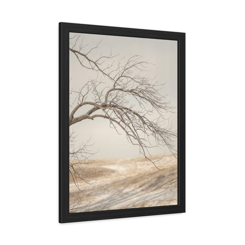 Framed Poster - Minimalist Winter Tree — Portrait