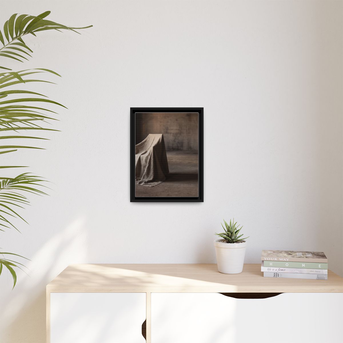 Matte Canvas, Framed - Draped Silence Still Life Art... |...
