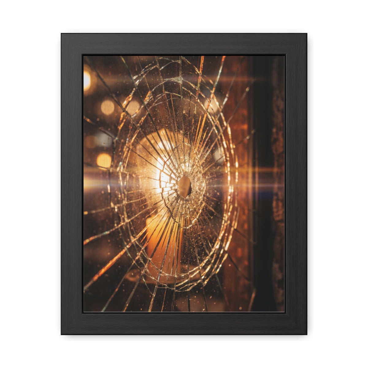 Framed Poster - Moody Fractured Glass — Portrait