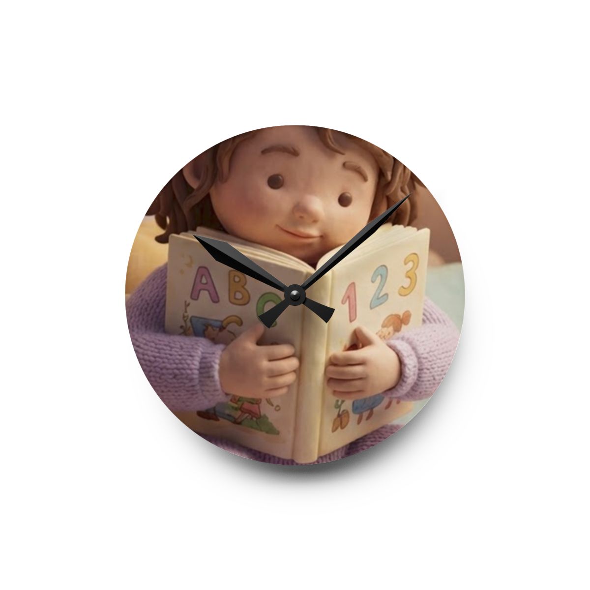 Acrylic Wall Clock - Bedtime Story Hour | Echovira Gallery