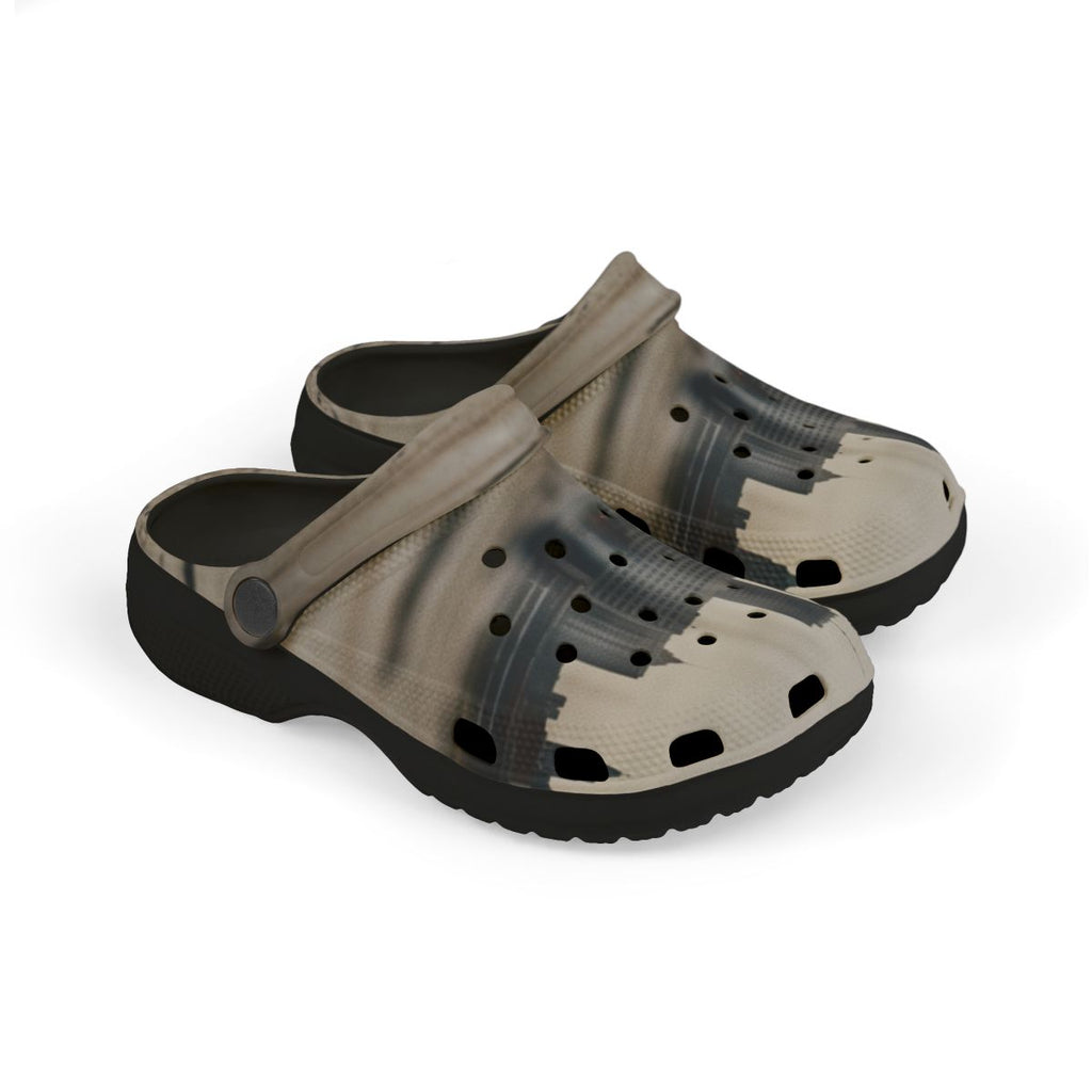 Kids' Clogs with Urban City Skyline Art