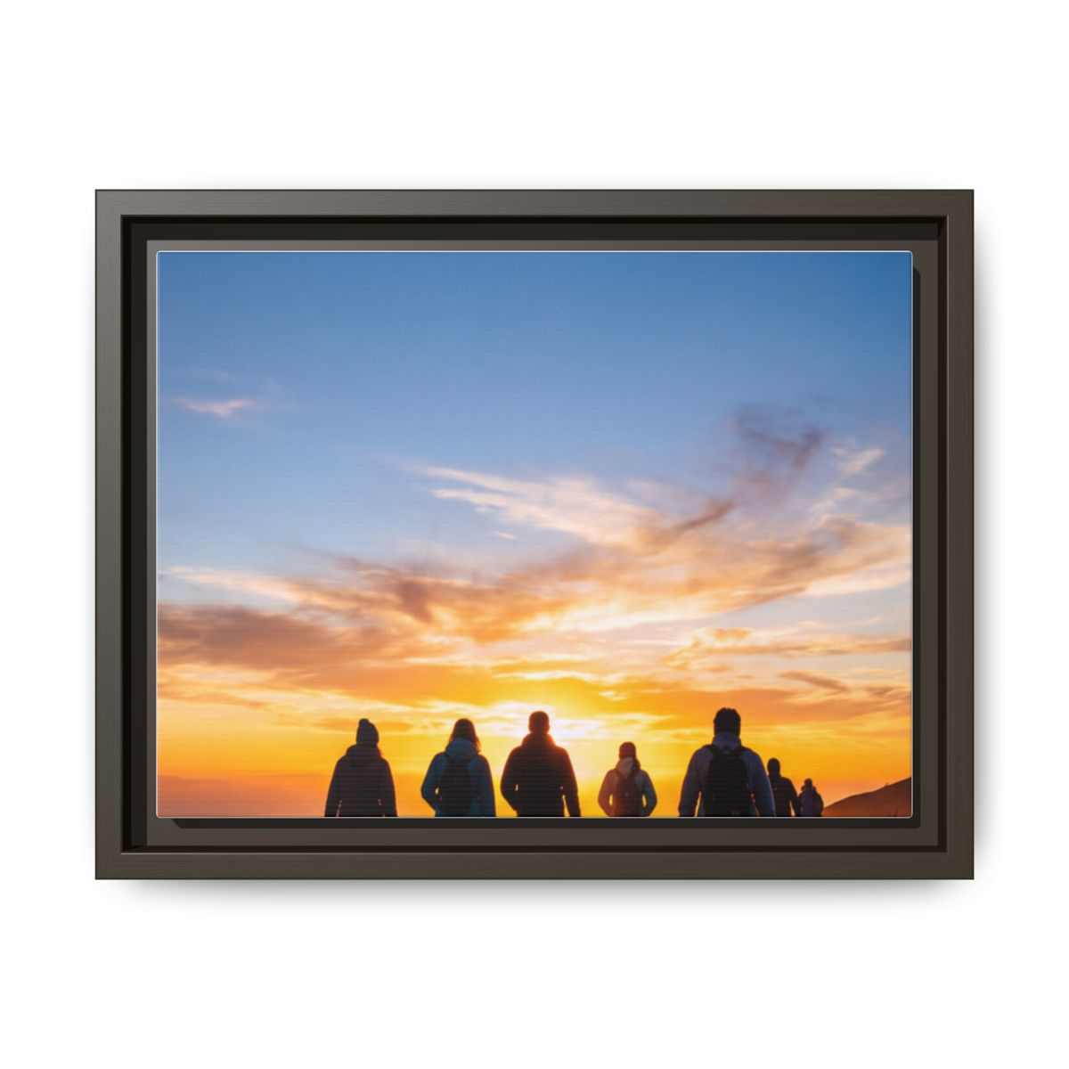 Framed Canvas - Sunset Silhouette