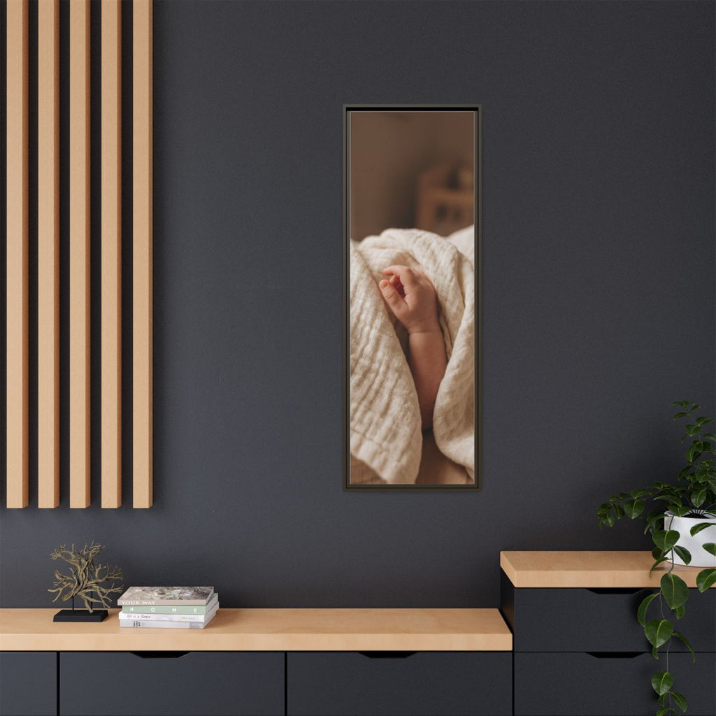 Framed Matte Canvas - Tender Newborn Hand (8×10, 9×12... |...