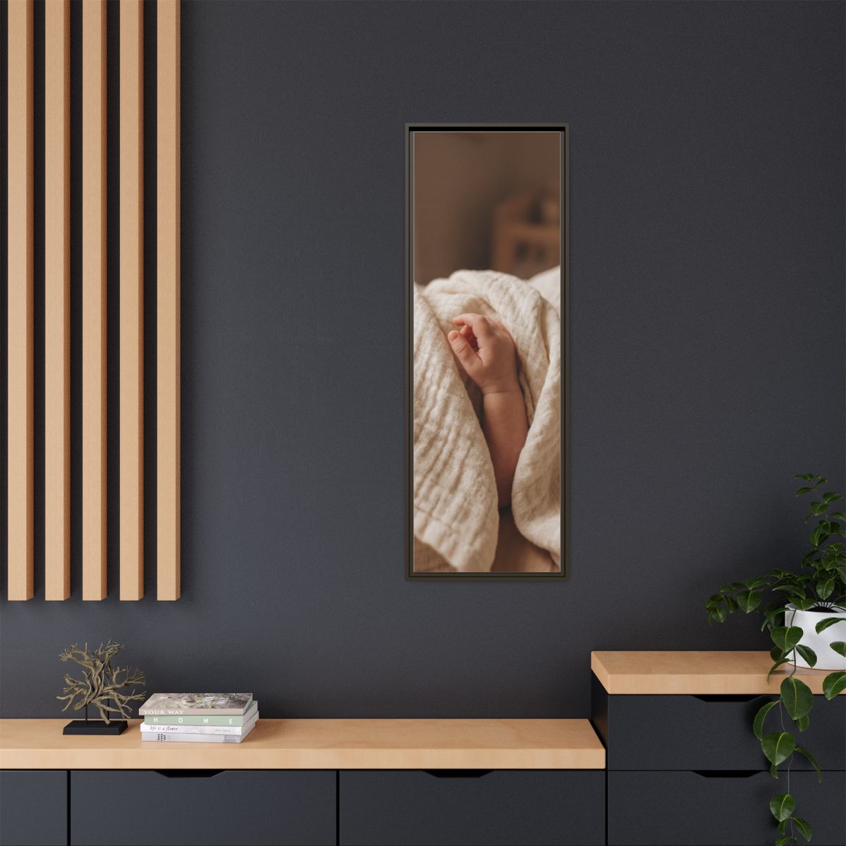 Framed Matte Canvas - Neutral Nursery — Espresso / 1.25"