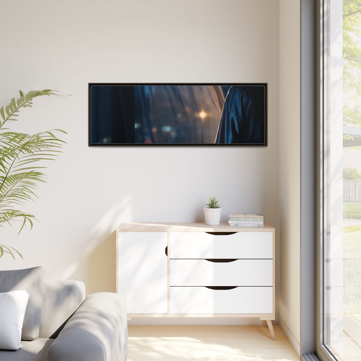 Matte Canvas, Framed - Nocturnal Solitude Silhouette —... |...