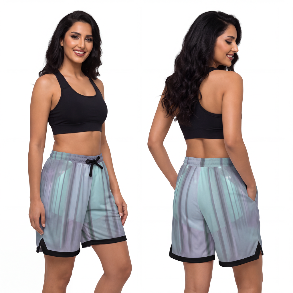 Basketball Rib Shorts - Liminal Corridor Fog Art Print |...