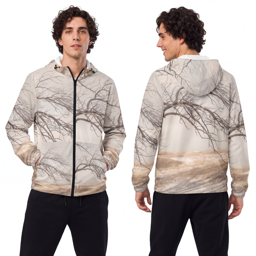 Men's Unisex Windbreaker Jacket - Silent Branches Winter......