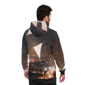 Men's Athletic Hoodie - Midnight City Skyline | Echovira...