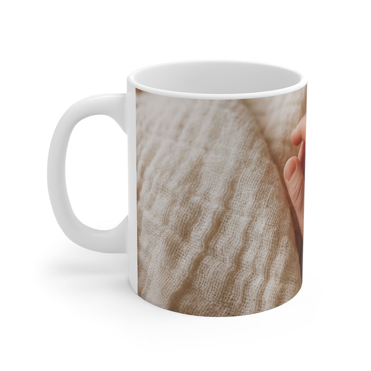 11oz White Mug - Aesthetic Baby Hand - Ethereal Warmth |...