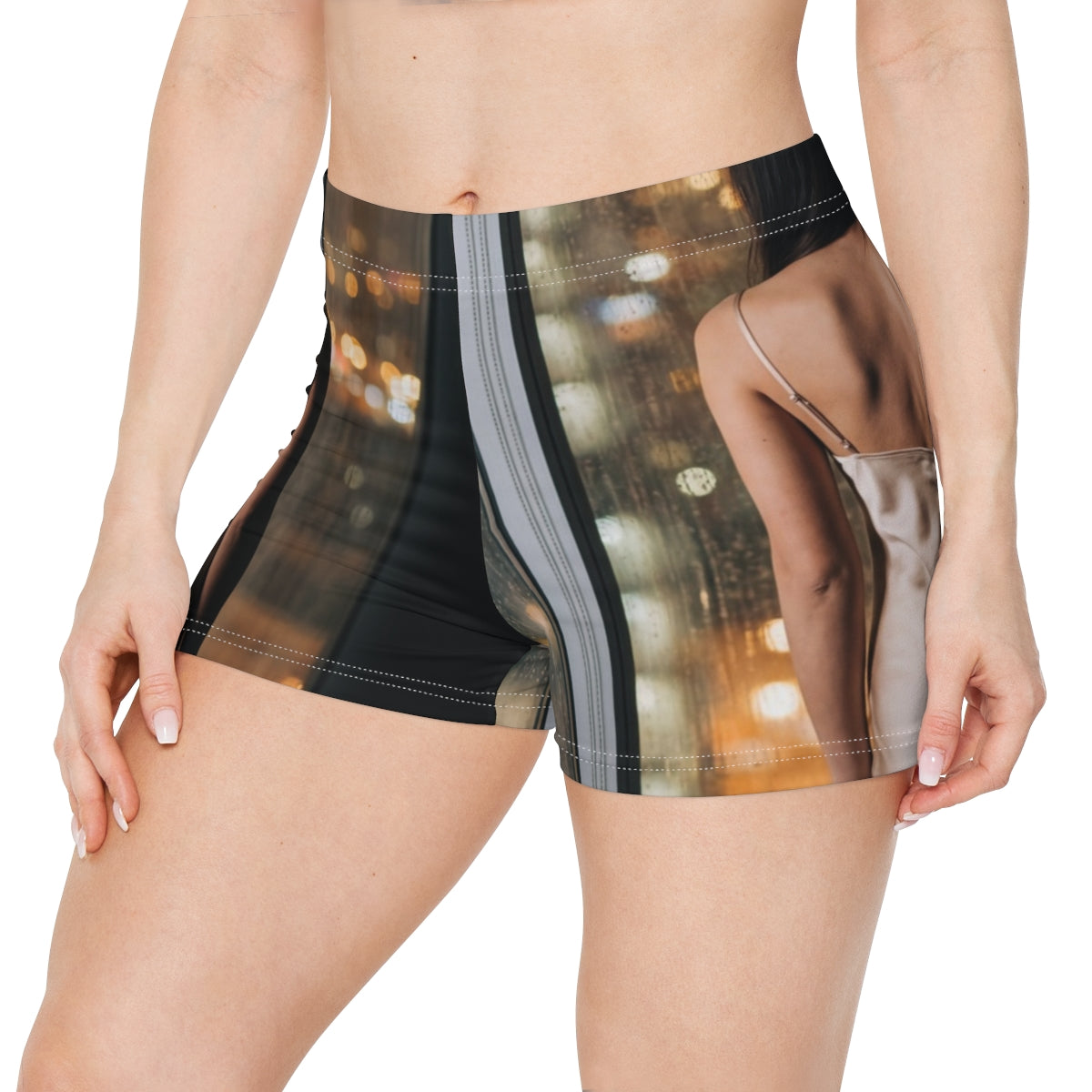 Women's Shorts - Shimmering Rainscape | Echovira Gallery