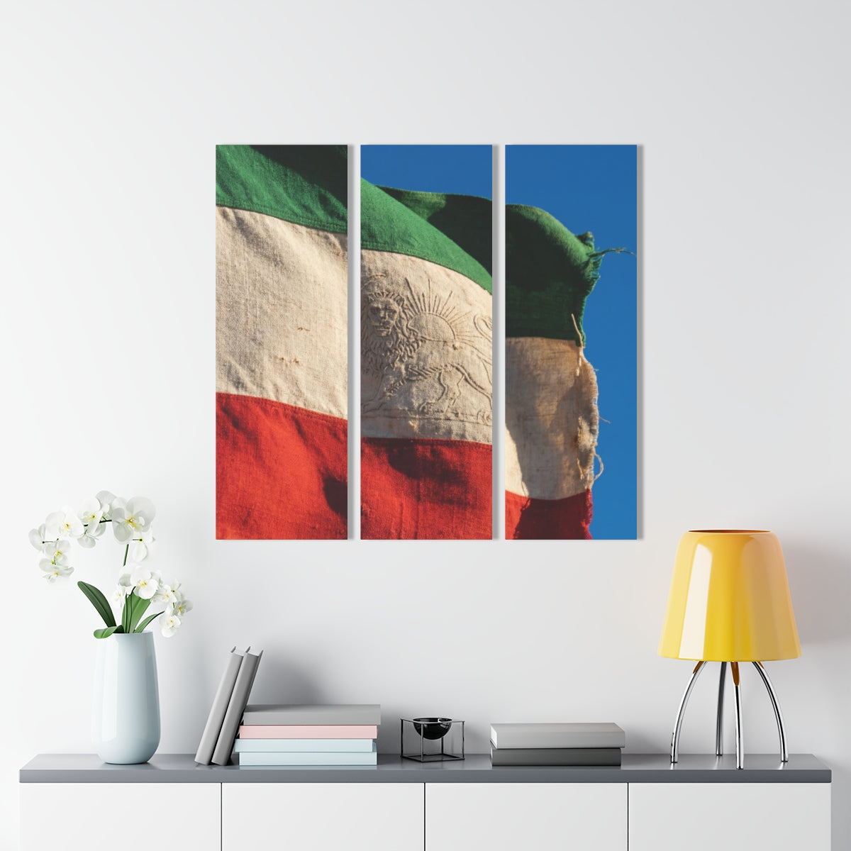 Triptych Acrylic Print - Lion & Sun — Portrait