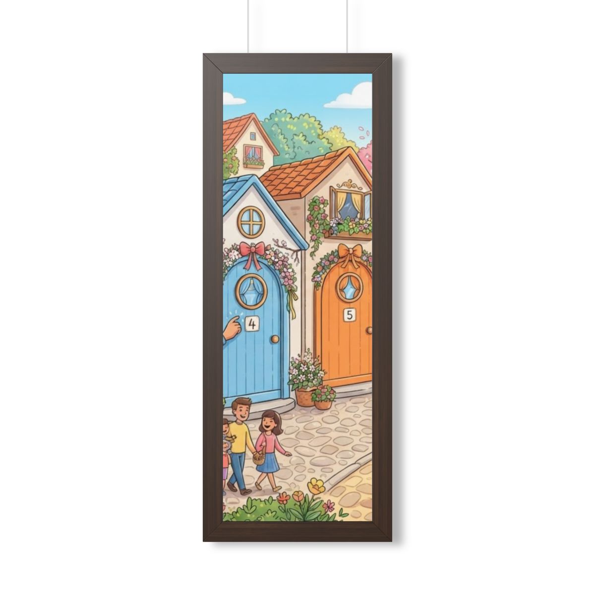Framed Vertical Poster - Storybook Lane Gateway — Walnut......