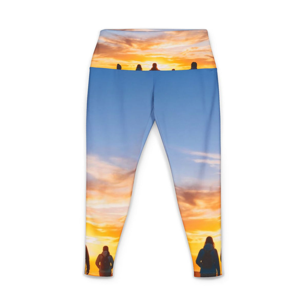 Women's Yoga Pants - Golden Sunset Ridge | Echovira Gallery