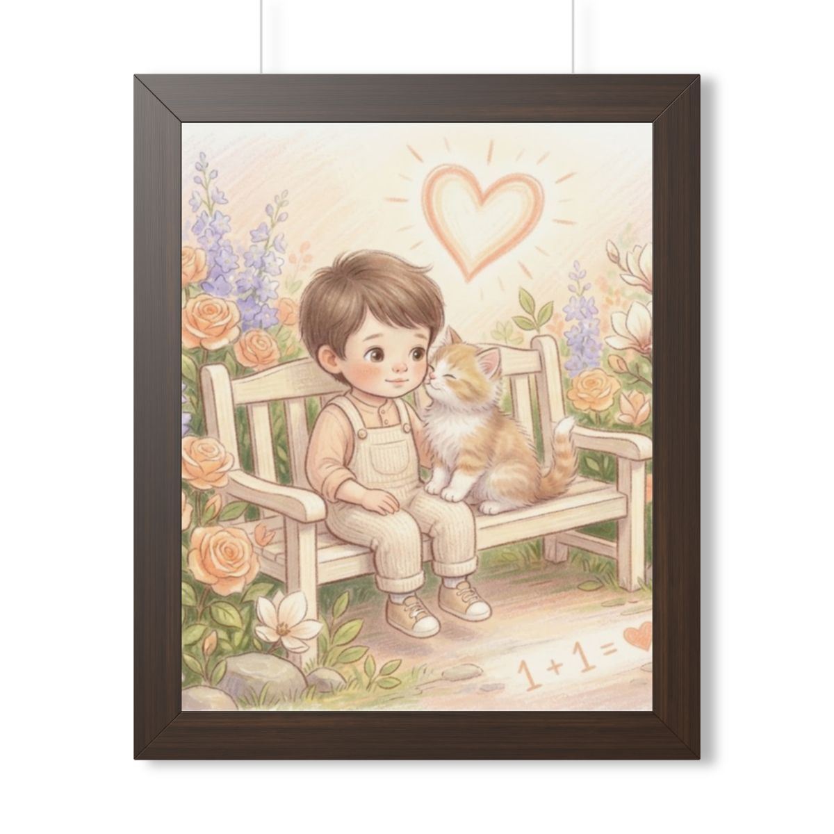 Framed Vertical Poster - Tender Garden Friendship Storybook...