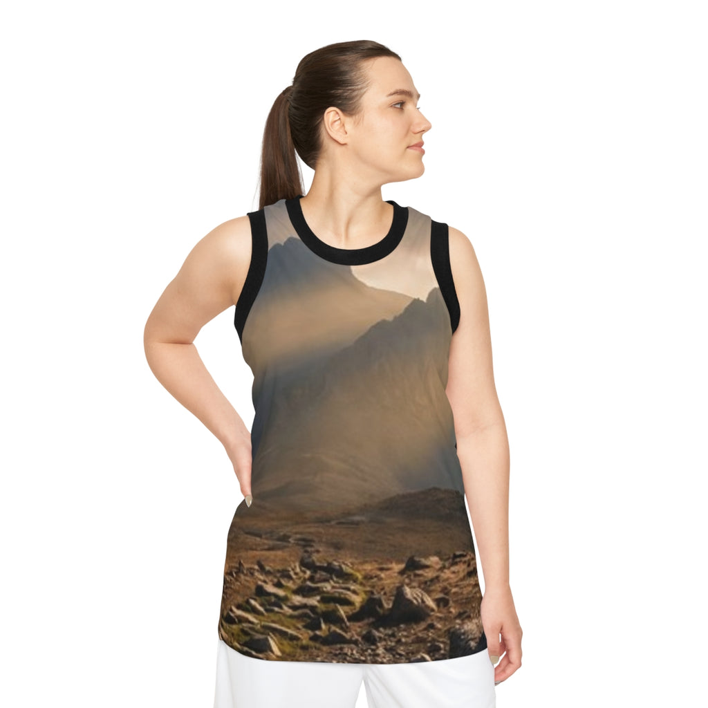 Unisex Basketball Jersey - Mystic Monolith Ancient Persian...