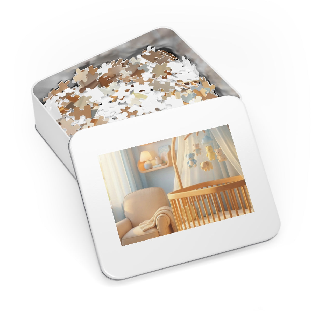 Jigsaw Puzzle with Tin - Dreamy Serene Nursery Art (30, 110...