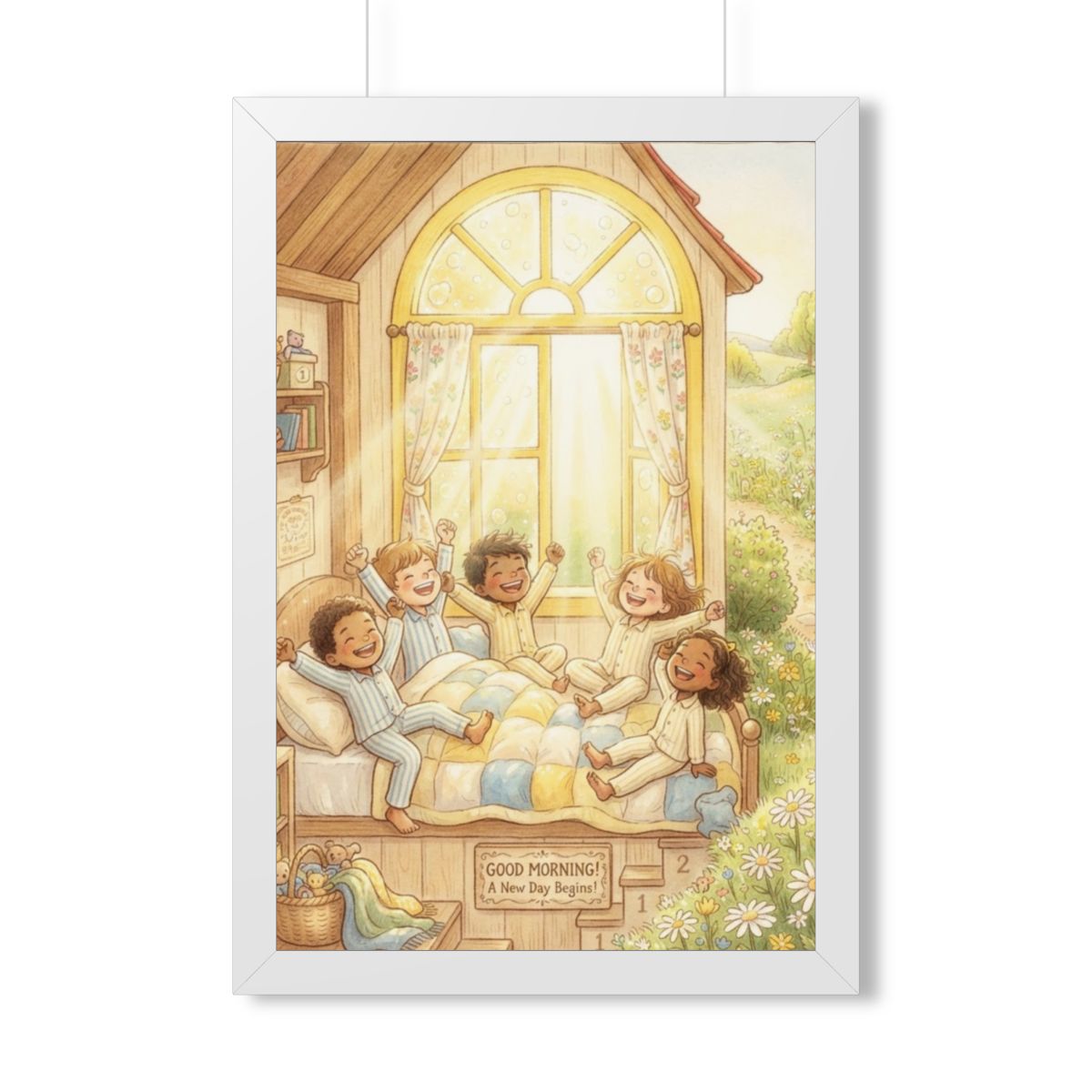 Framed Vertical Poster - Sunny Morning Loft — White (11×14...
