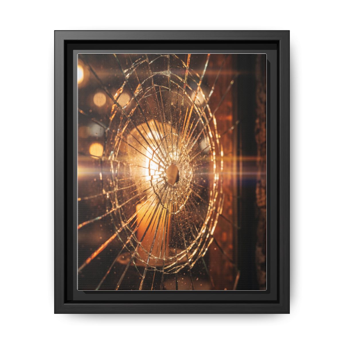 Framed Matte Canvas - Shattered Glass