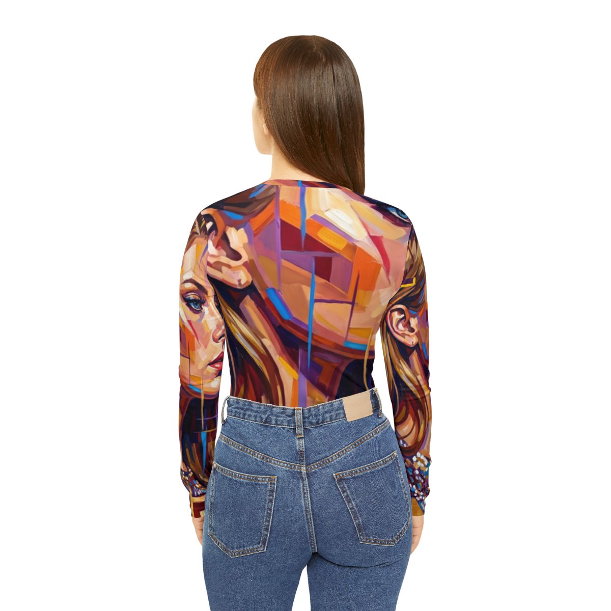 Women's Long Sleeve V-Neck - Shattered Elegance | Echovira...