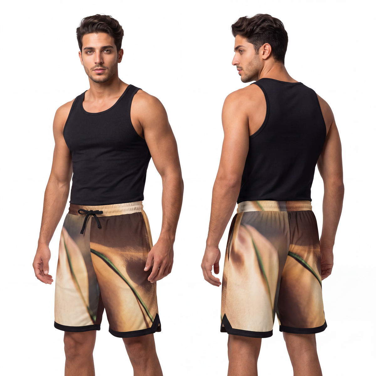 Men's Basketball Shorts - Sunset Silk Hoop | Echovira...