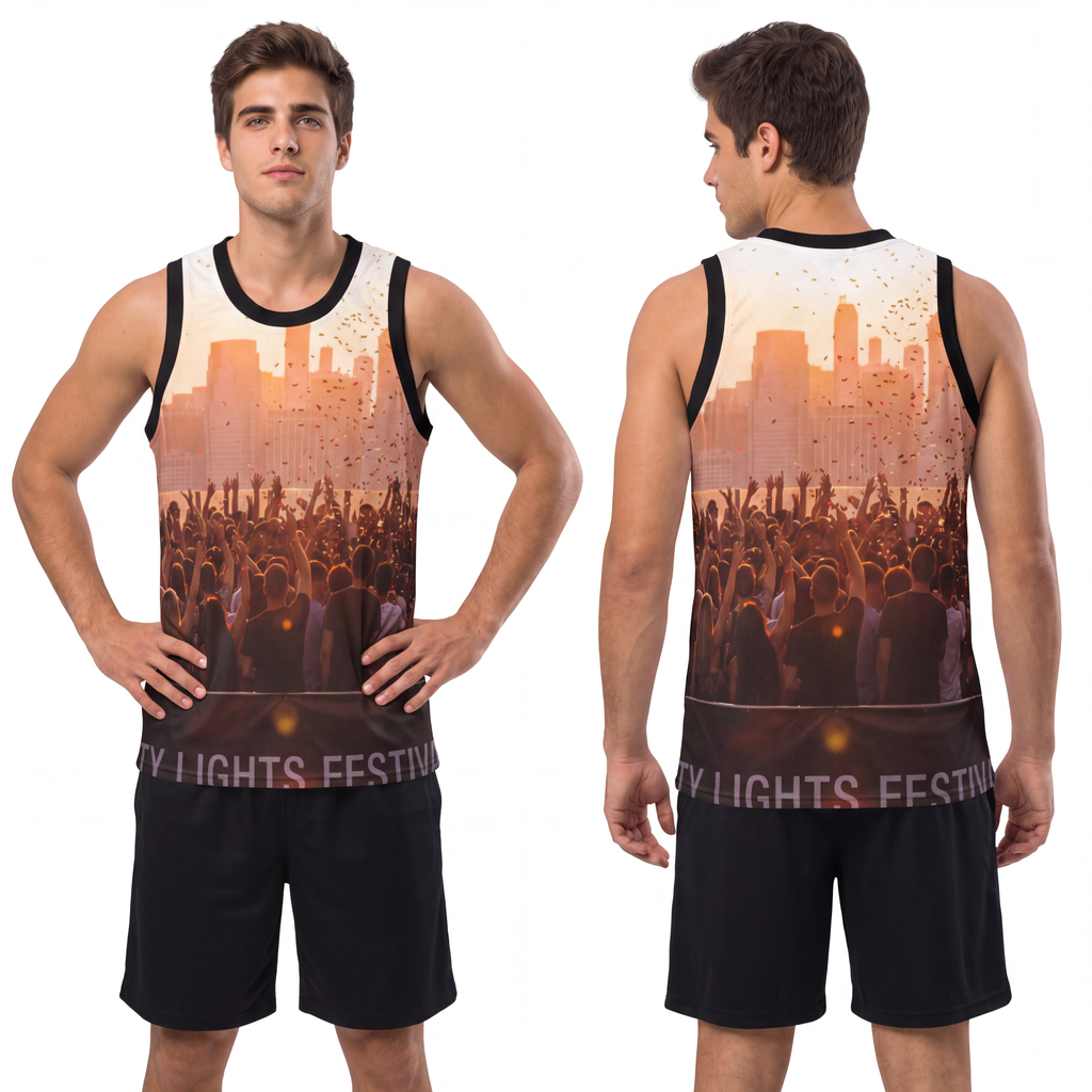 Men's Basketball Jersey - City Lights Festival | Echovira...
