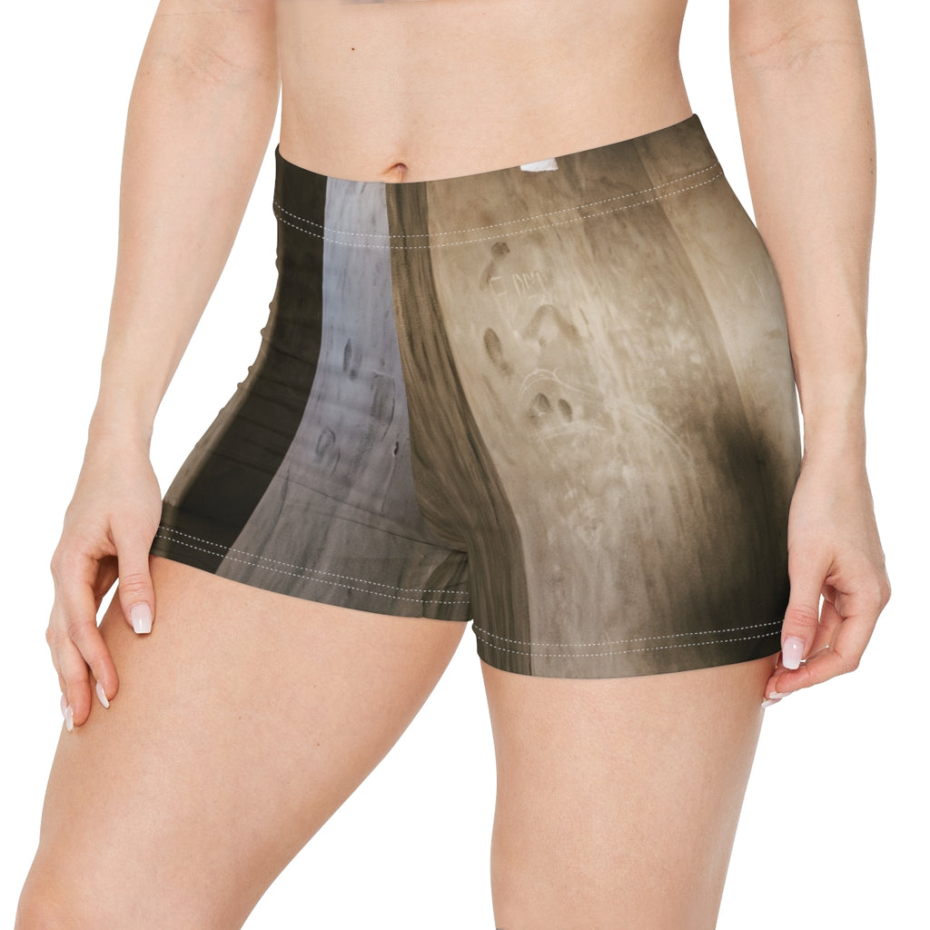 Women's Shorts - Shadows of the Citadel moody architectural...