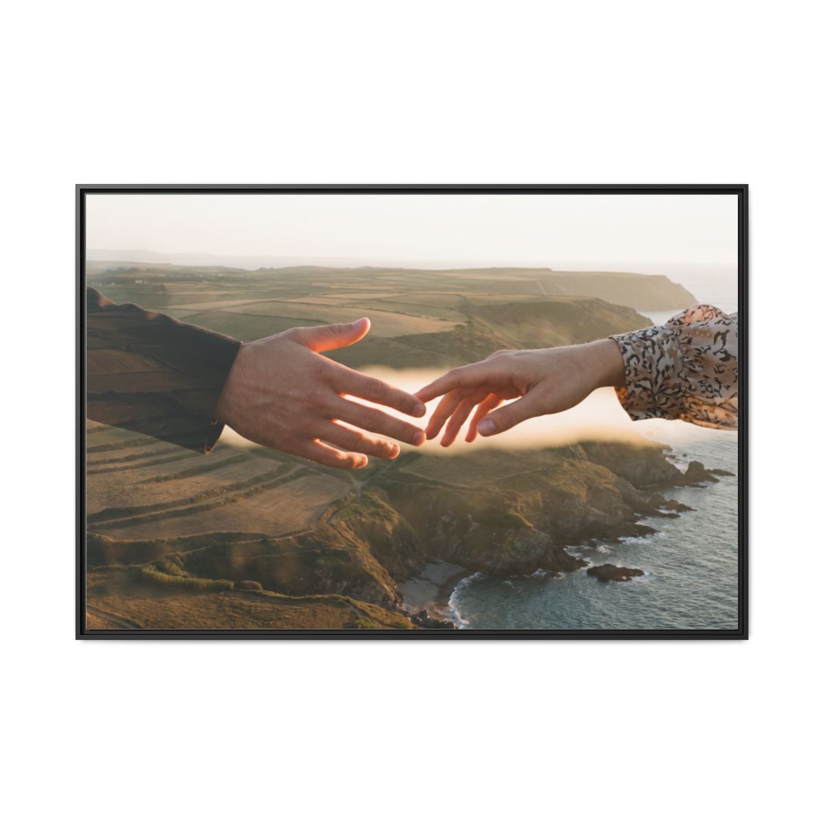 Matte Canvas, Framed - The Infinite Touch | Ethereal Coastal...