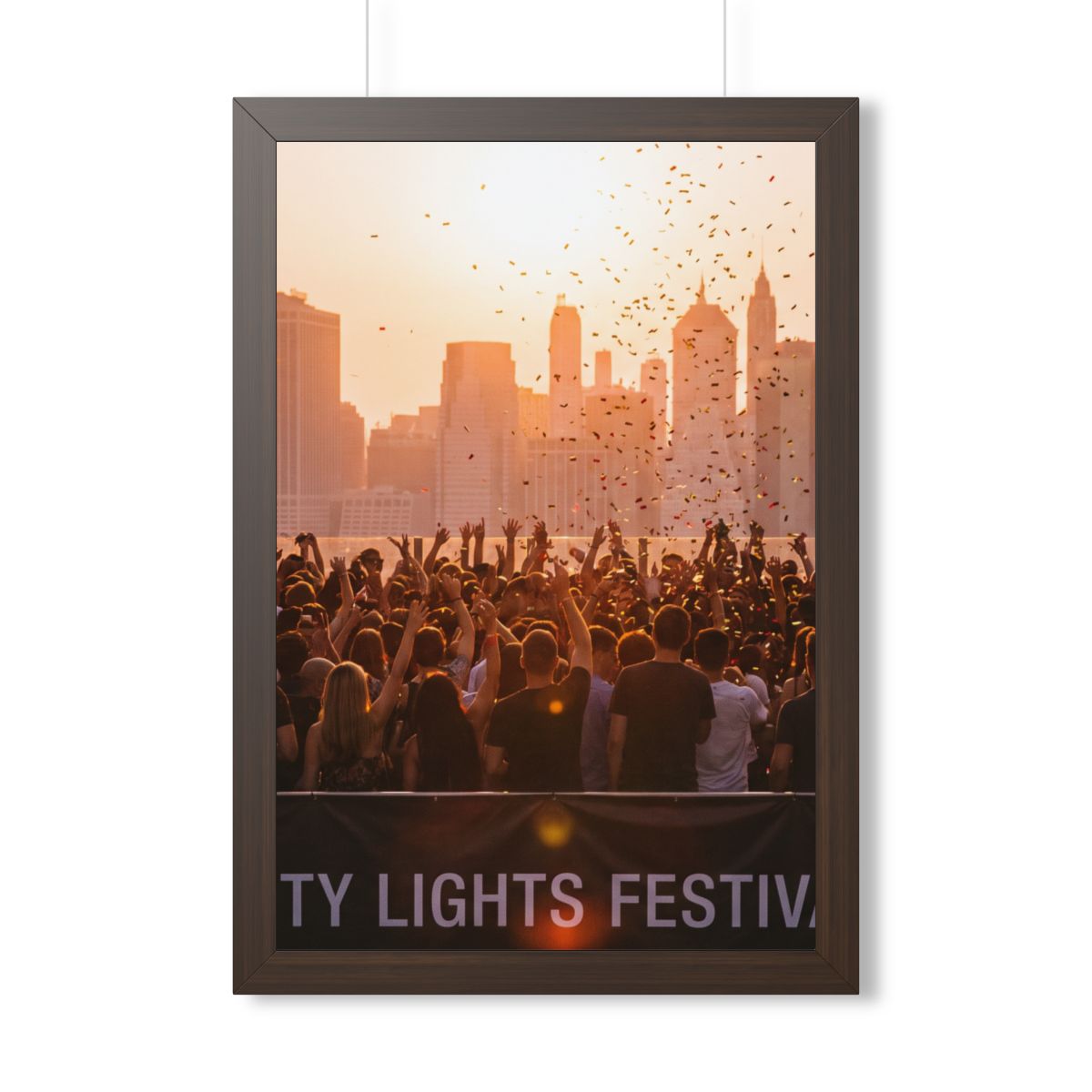 Framed Vertical Poster - City Lights (11×14, 12×16, 16×16......