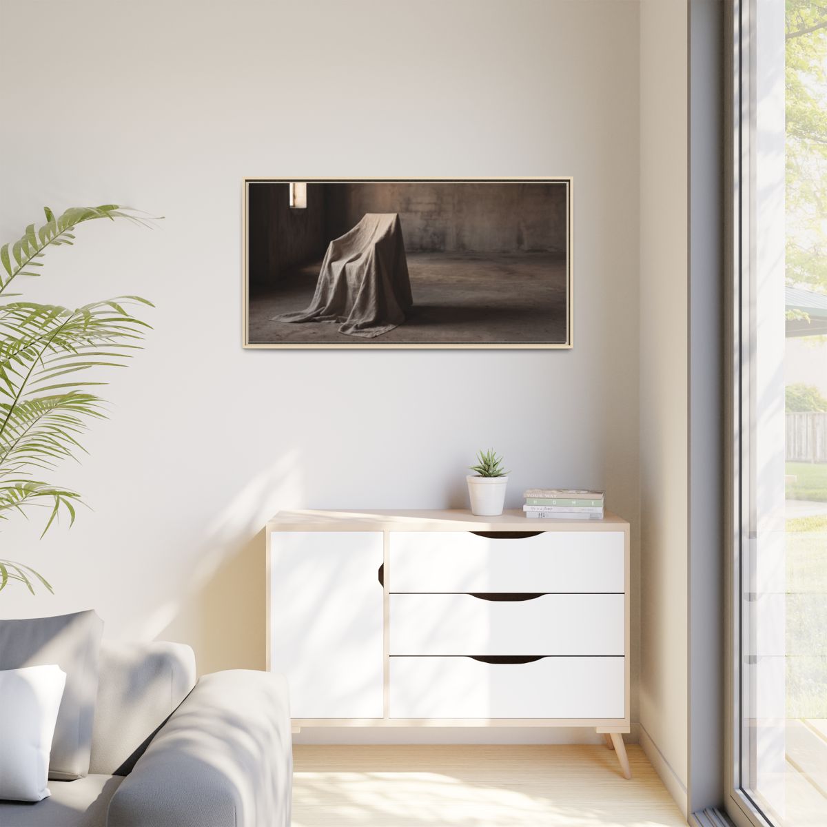 Matte Canvas, Framed - Draped Silence Still Life Art... |...