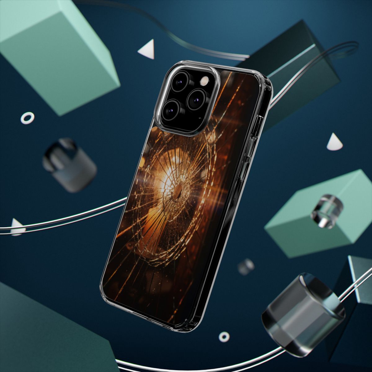 Clear Impact-Resistant Case - Fractured Glow