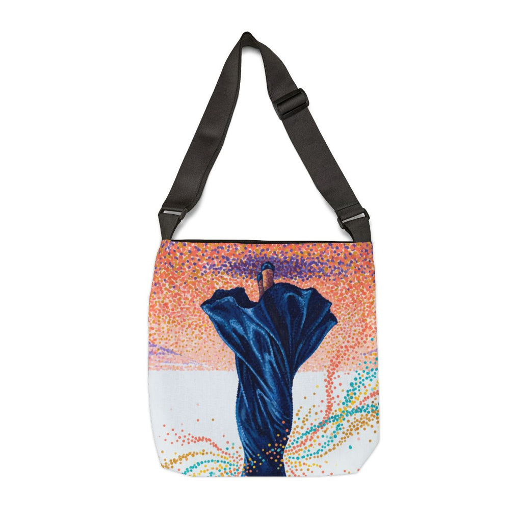 Adjustable Tote Bag - Radiant Joy Pointillist Woman Art |...