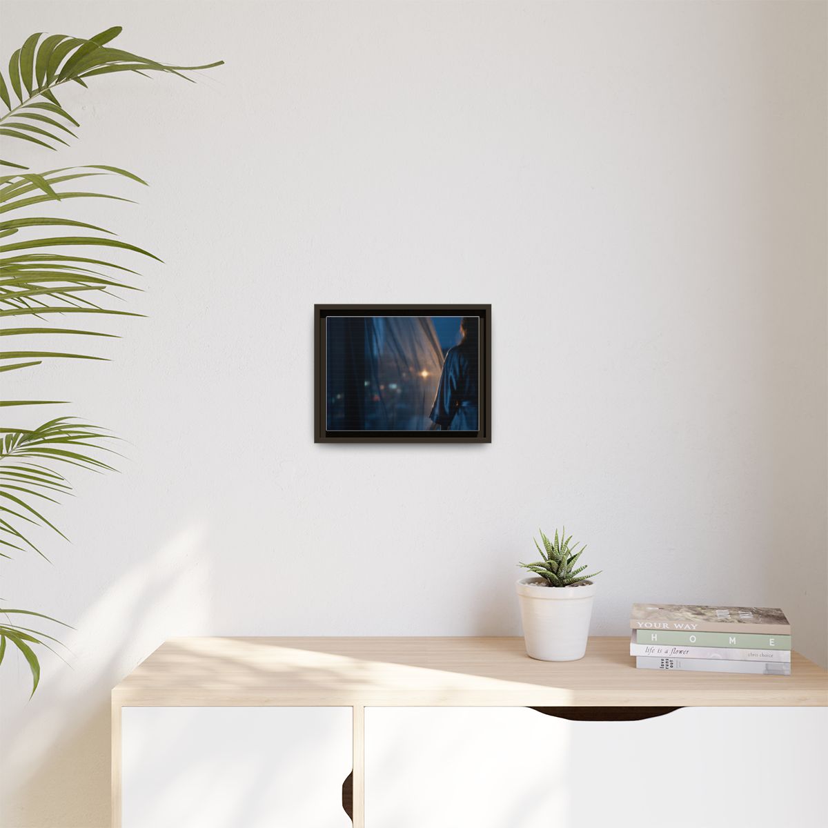 Matte Canvas, Framed - Nocturnal Solitude Silhouette —... |...