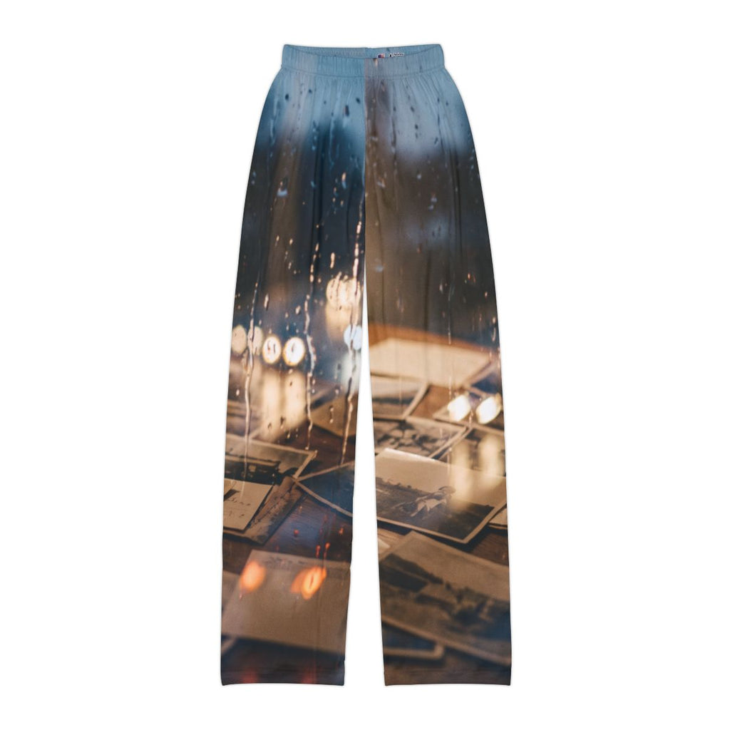 Kids Lounge Pants with Rainy Window Scene