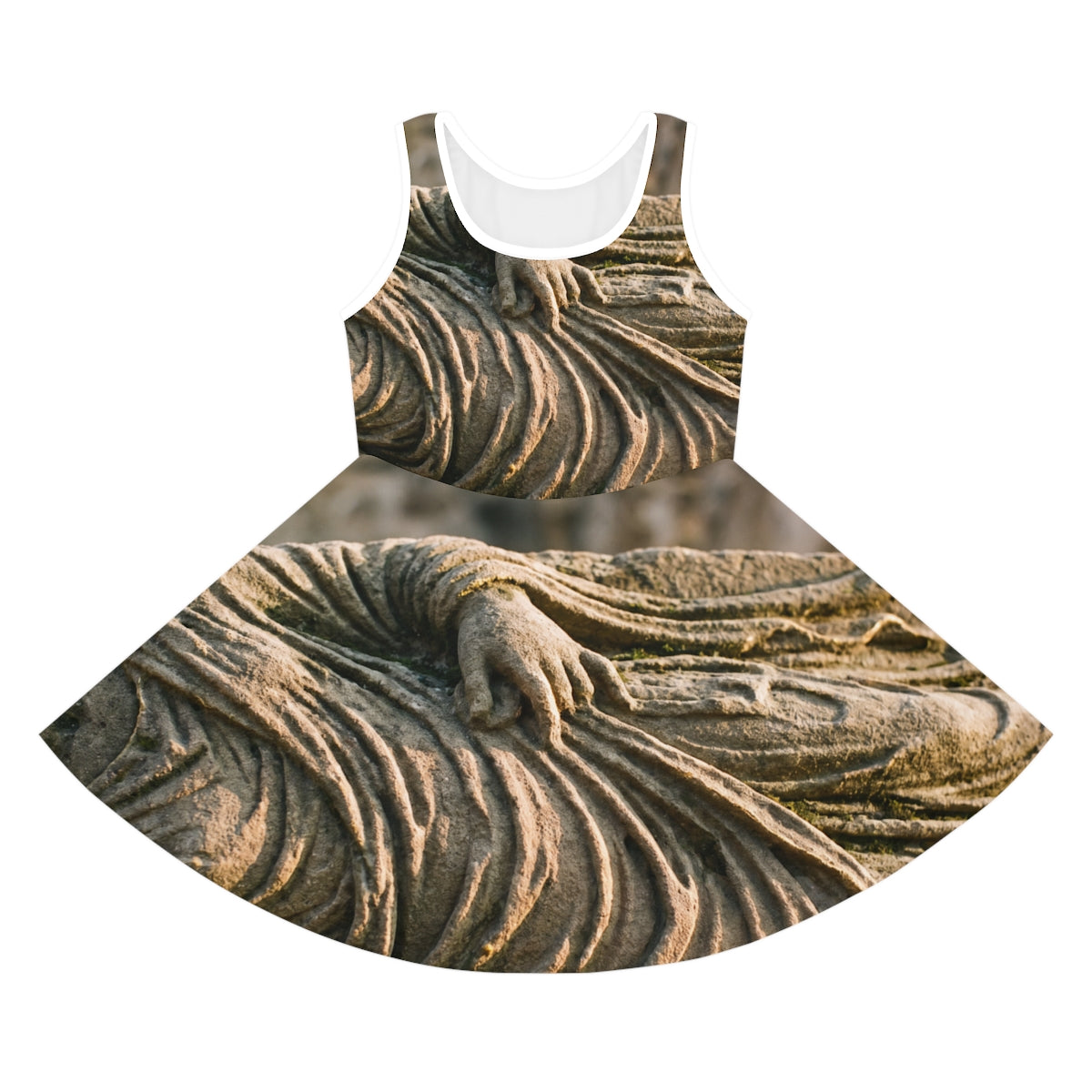 Vestido sin mangas para niña: drapeado de piedra