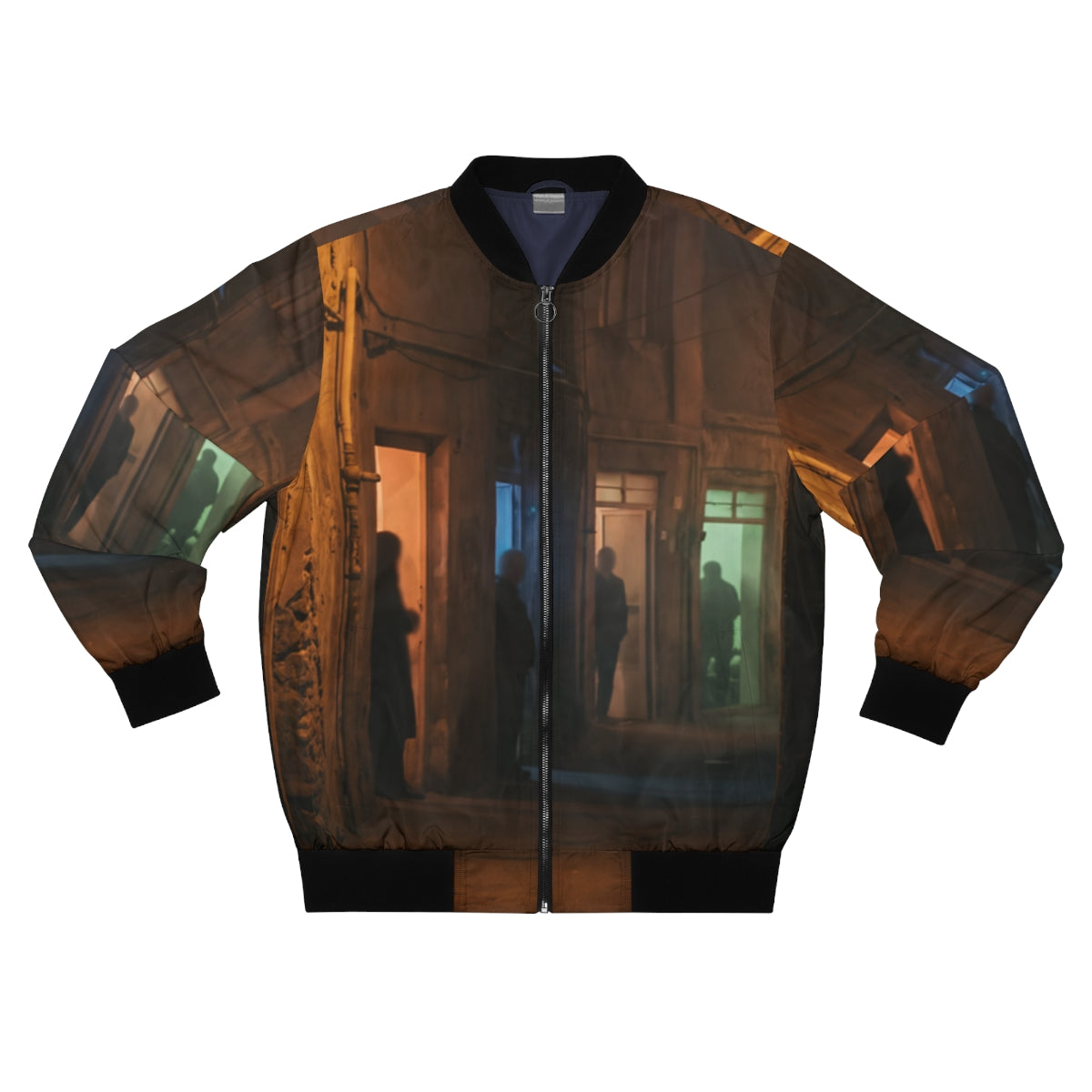 Men's Bomber Jacket - Shadowed Alleyway Mystery Art Print |...