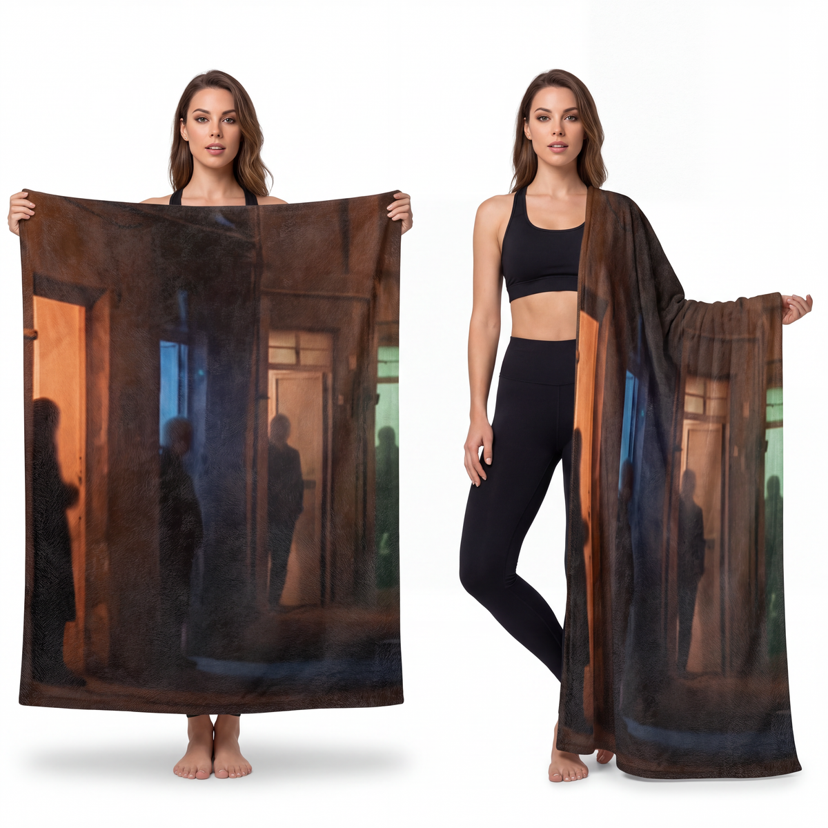 Velveteen Microfiber Blanket - Shadowed Alleyway Mystery Art...