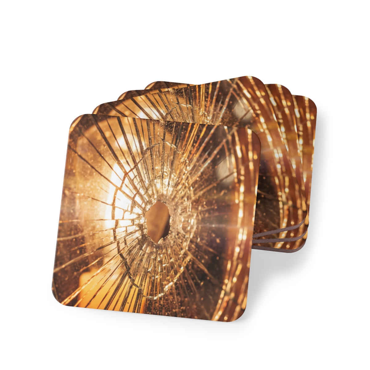 Coasters - Fractured Golden Light (1 & 4 pcs) | Echovira...