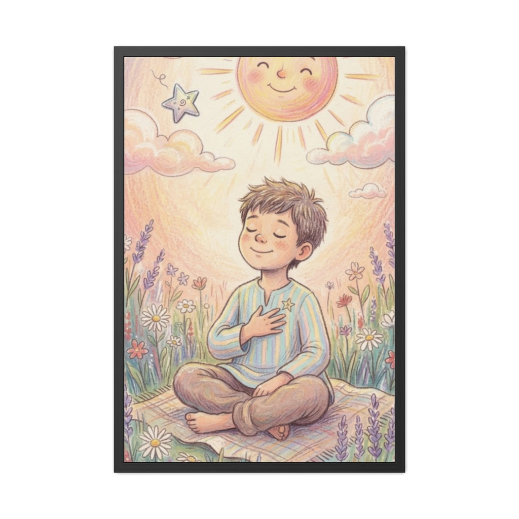 Framed Poster - Mindful Sunshine Meadow — Portrait (8×12......