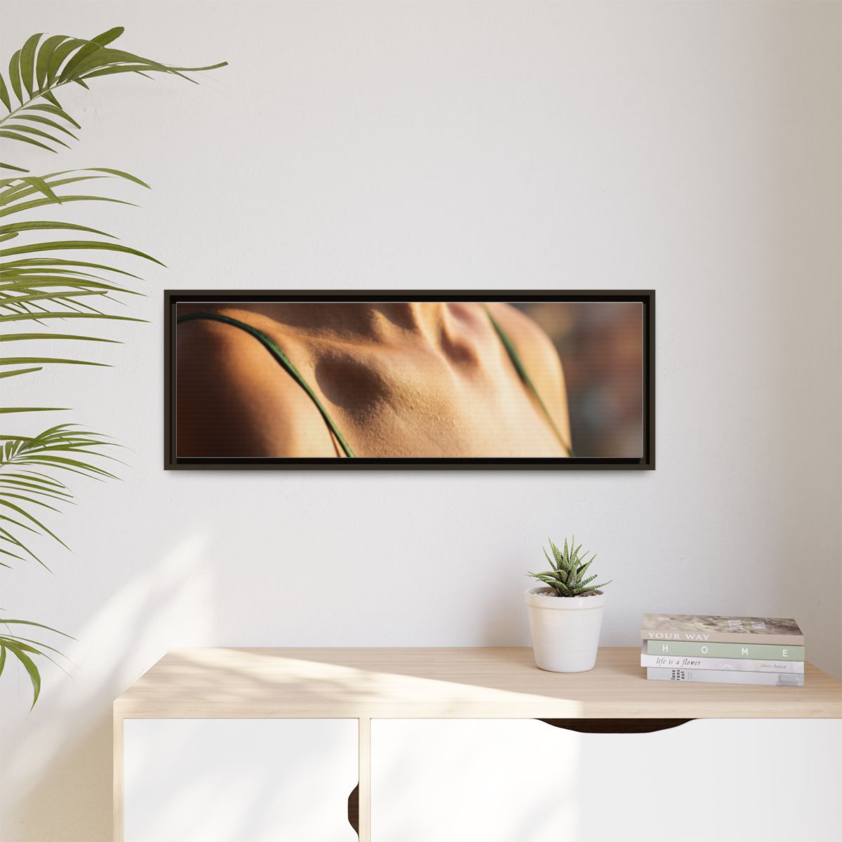 Golden Hour Matte Canvas - Framed Sunset Wall Art — Espresso...