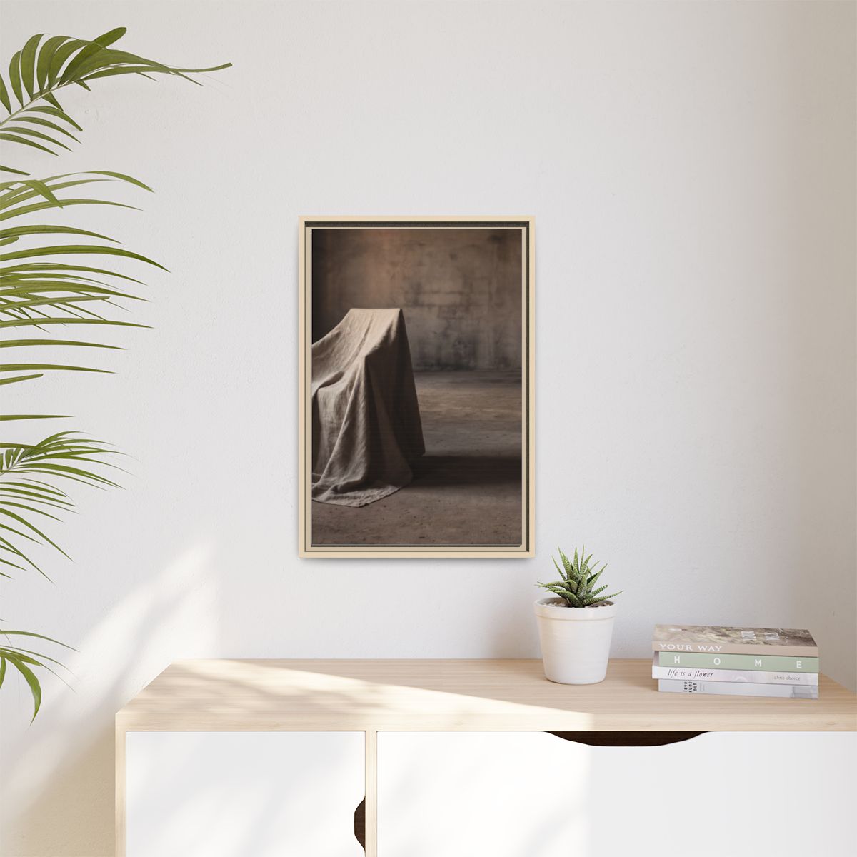 Matte Canvas, Framed - Draped Silence Still Life Art... |...