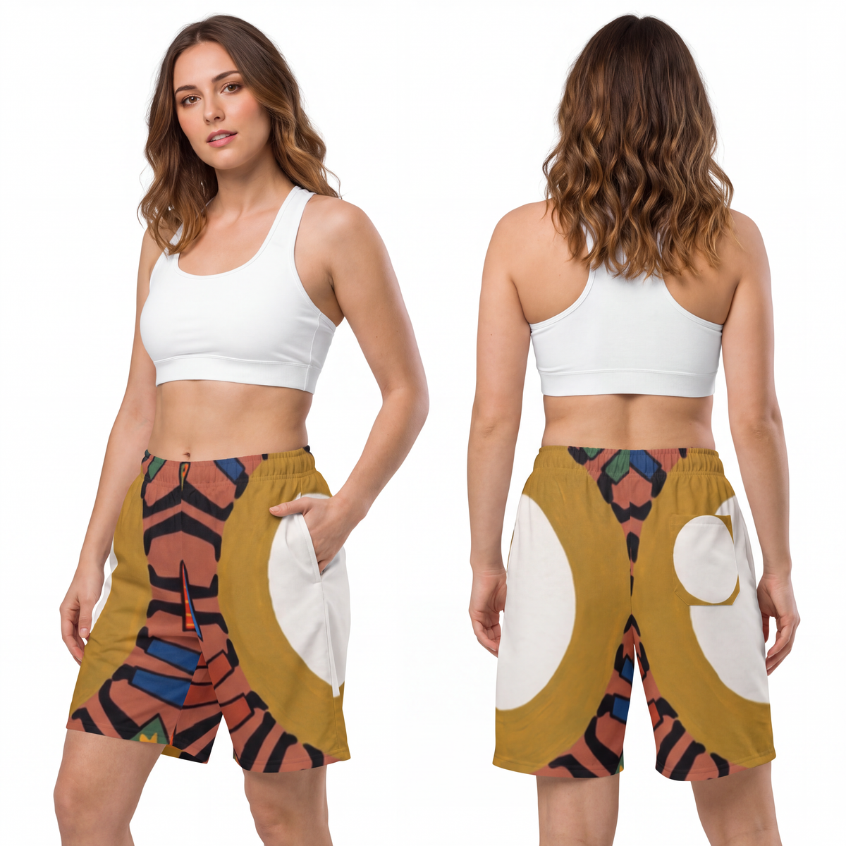 Athletic Long Shorts - Unity Mandala Folk Art | Echovira...