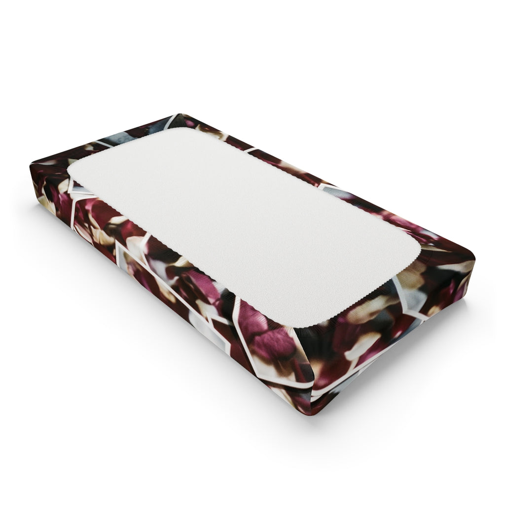 Moody Burgundy Rose Petal Baby Changing Pad Cover