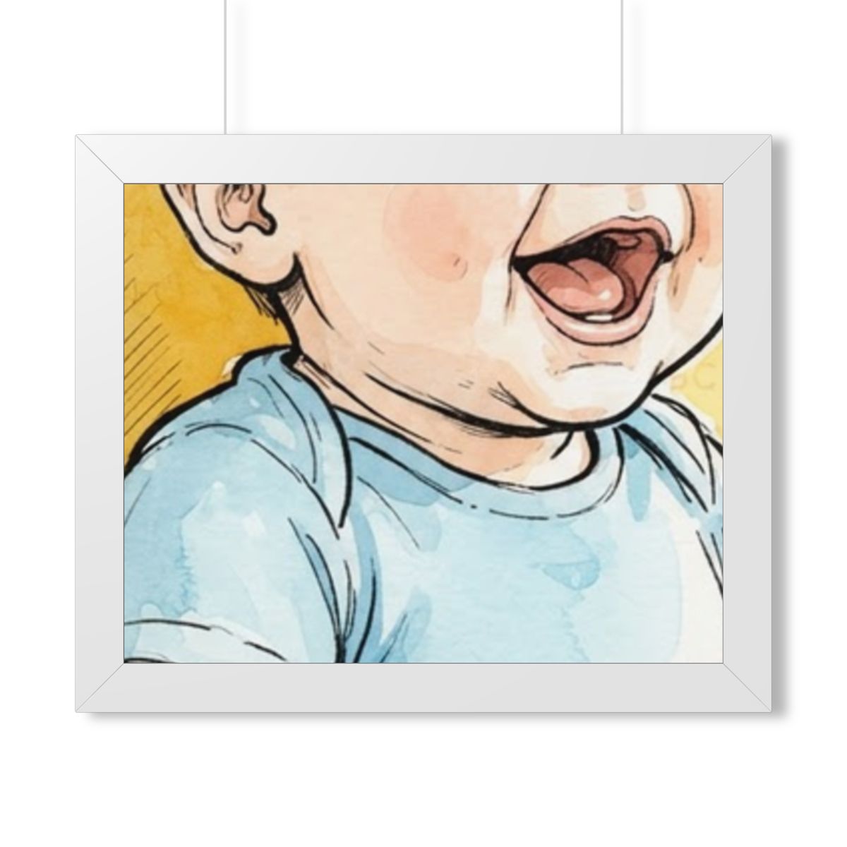 Framed Horizontal Poster - First Journey Watercolor Baby Art...