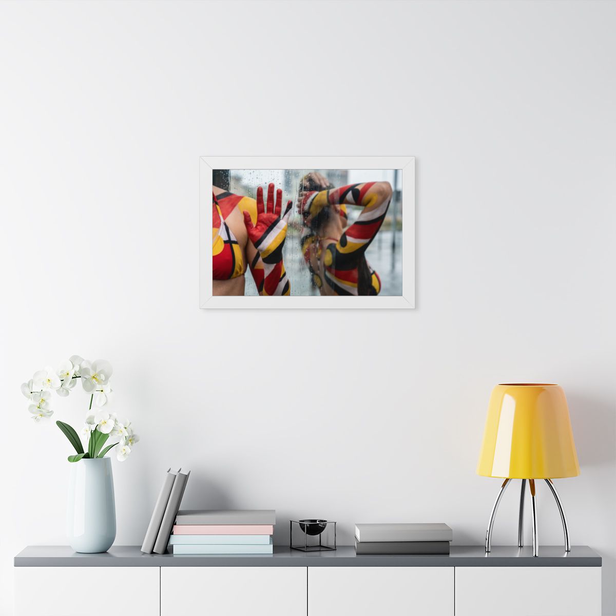 Framed Horizontal Poster - Urban Prism Abstract Body Paint...